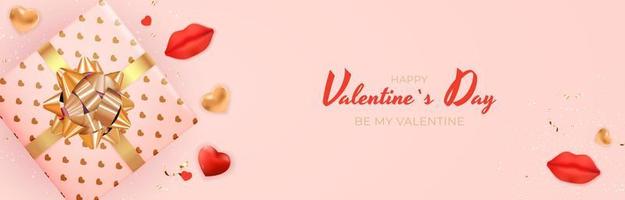 Valentine s Day Background Design. Template for advertising, web, social media and fashion ads. Poster, flyer, greeting card, header for website Vector Illustration EPS10