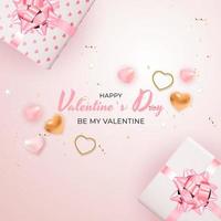 Valentine s Day Background Design. Template for advertising, web, social media and fashion ads. Poster, flyer, greeting card, header for website Vector Illustration EPS10