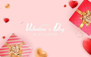 Valentine s Day Background Design. Template for advertising, web, social media and fashion ads. Poster, flyer, greeting card, header for website Vector Illustration EPS10