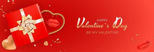 Valentine s Day Background Design. Template for advertising, web, social media and fashion ads. Poster, flyer, greeting card, header for website Vector Illustration EPS10