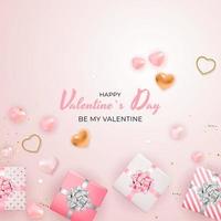 Valentine s Day Background Design. Template for advertising, web, social media and fashion ads. Poster, flyer, greeting card, header for website Vector Illustration EPS10