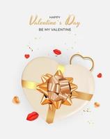 Valentine s Day Holiday Gift Card Background Realistic Design. Template for advertising, web, social media and fashion ads. Poster, flyer, greeting card, header for website Vector Illustration EPS10