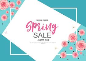 Abstract Design Spring Sale Banner Template. Vector Illustration