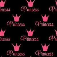 Princess Crown Seamless Pattern Background Vector Illustration.