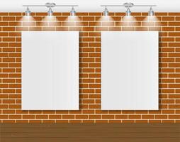 Frame on Brick Wall for Your Text and Images, Vector Illustratio