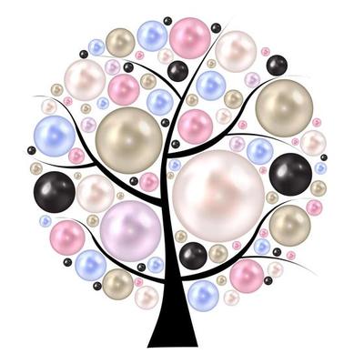 Beauty pearl on tree. background vector illustration.