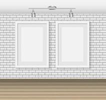 Frame on Brick Wall for Your Text and Images, Vector Illustratio