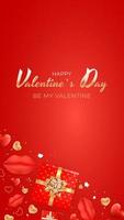 Valentine s Day Background Design. Template for advertising, web, social media and fashion ads. Poster, flyer, greeting card, header for website Vector Illustration EPS10