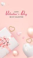 Valentine s Day Background Design. Template for advertising, web, social media and fashion ads. Poster, flyer, greeting card, header for website Vector Illustration EPS10