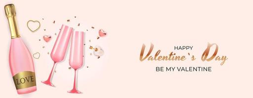 Valentine's Day Holiday Gift Card Background Realistic Design. Template for advertising, web, social media and fashion ads. Poster, flyer, greeting card, header for website Vector Illustration EPS10