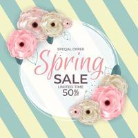 Spring Sale Background Poster Template. Vector Illustration