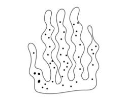 Coral drawn in the doodle style with a black outline vector