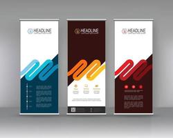 Roll up banner stand brochure flyer vertical template design, covers ,infographics ,vector abstract geometric background, modern x-banner