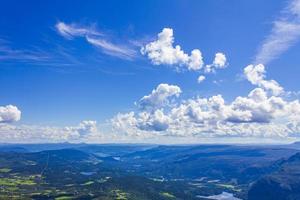 Mountain landscape panorama at sunny day in Vang Norway photo