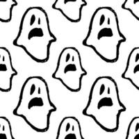 fantasma de halloween - patrón sin costuras. Ilustración de vector de fantasma en estilo plano