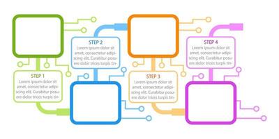 Colourful electronics infographic chart design template vector