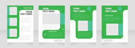 Wildlife conservation green and white blank brochure layout design vector