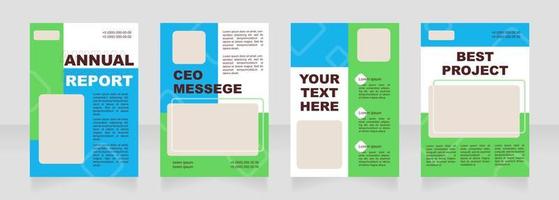 Blue and green blank brochure layout design vector