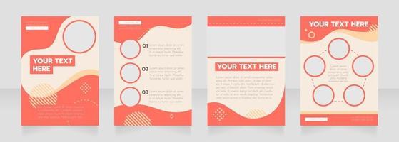 Construction red wavy blank brochure layout design vector