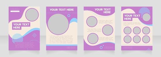 Class purple wavy blank brochure layout design vector