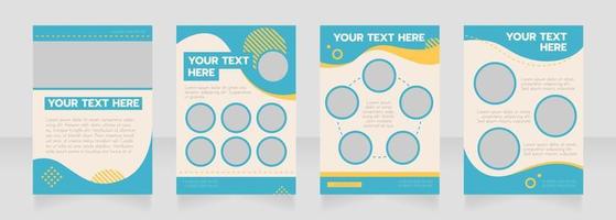 Blue and grey wavy blank brochure layout design vector