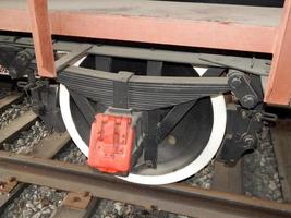 Detalles de transporte ferroviario de locomotoras, vagones foto
