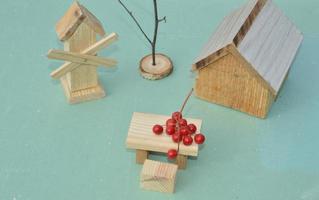 Wooden models and layouts of the house photo