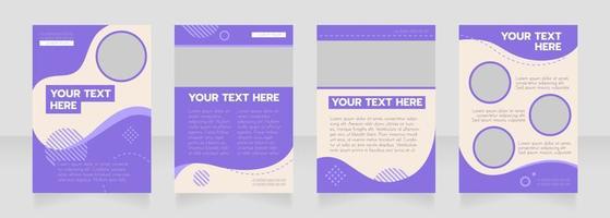 PR purple wavy blank brochure layout design vector