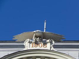 Classical architecture of the city, stone details and decoration photo