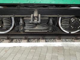 Railway transport details of locomotive, wagon photo