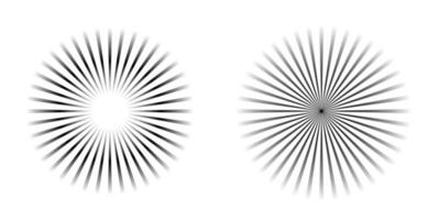 Rays, beams element. Sunburst, starburst shape on white. Circular geometric. Abstract circular geometric shape. illustration - Vector