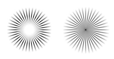 Rays, beams element. Sunburst, starburst shape on white. Circular geometric. Abstract circular geometric shape. illustration - Vector