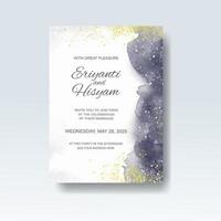 Watercolor wedding invitation card. Beautiful wedding card watercolor with splash. vector