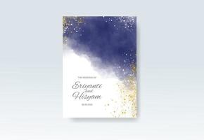 Watercolor wedding invitation card. Beautiful wedding card watercolor with splash. vector