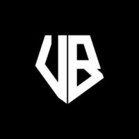 VB logo monogram with pentagon shape style design template vector