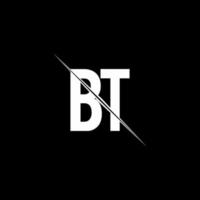 monograma del logotipo de bt con plantilla de diseño de estilo de barra vector