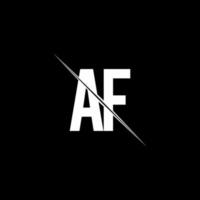AF logo monogram with slash style design template vector