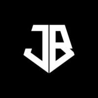 Monograma del logotipo de JB con plantilla de diseño de estilo de forma de pentágono vector