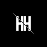 HH logo monogram with slash style design template vector