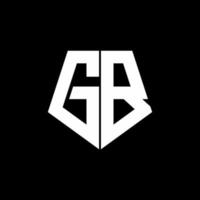 GB logo monogram with pentagon shape style design template vector