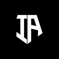 IA logo monogram with pentagon shape style design template vector