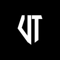 VT logo monogram with pentagon shape style design template vector