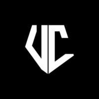 VC logo monogram with pentagon shape style design template vector