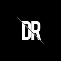 DR logo monogram with slash style design template vector
