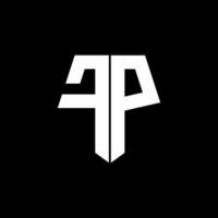 monograma del logotipo de fp con plantilla de diseño de estilo de forma de pentágono vector