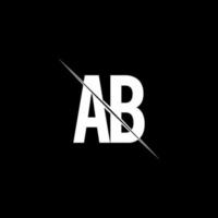 AB logo monogram with slash style design template vector