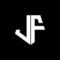 LF logo monogram with pentagon shape style design template vector