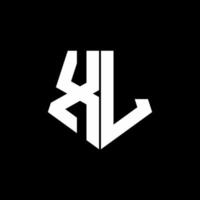XL logo monogram with pentagon shape style design template vector
