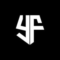YF logo monogram with pentagon shape style design template vector