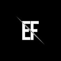 EF logo monogram with slash style design template vector